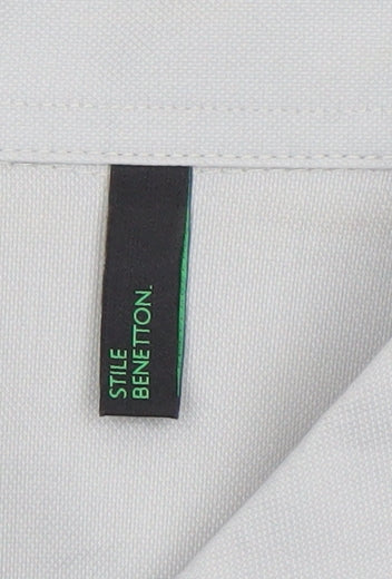 United Colors of Benetton Women’s Grey Button-Up Long Sleeve Shirt Size 8