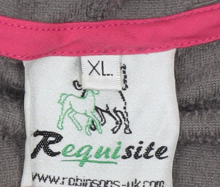 Requisite Women's Brown Fleece Hoodie XL 1/4 Zip Equestrian Pullover