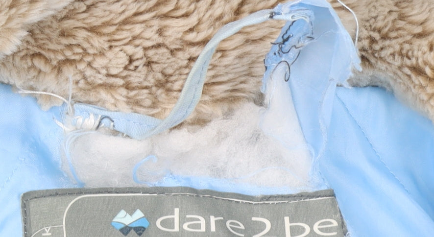 Dare 2b Women's Blue Waterproof Fur Trim Hooded Parka Coat UK 14