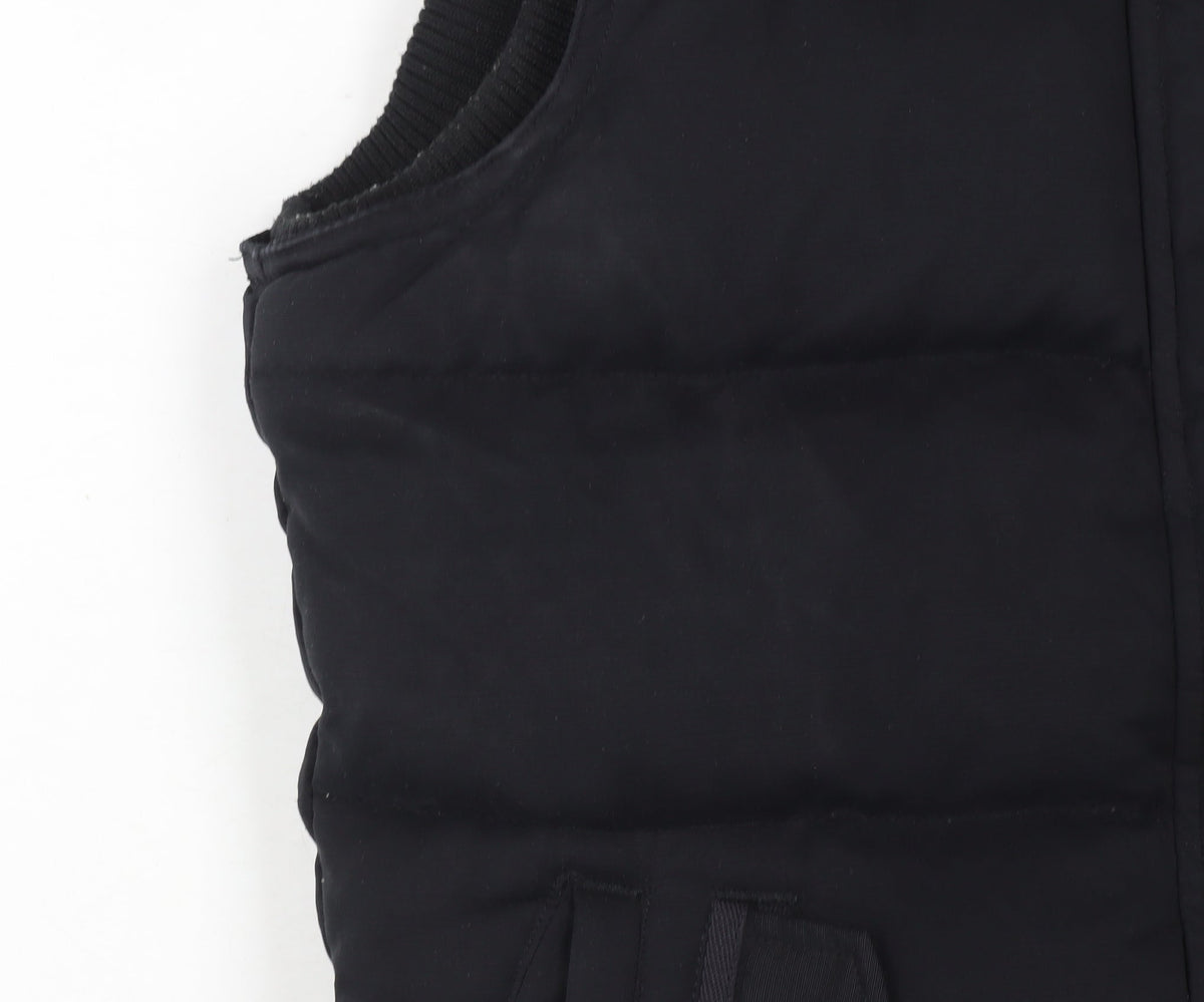 FatFace Women Black Size 8 Puffer Waistcoat Down Filled Gilet