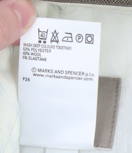 Marks & Spencer Men’s Beige Wool Blend Dress Pants 32x31 Regular Fit