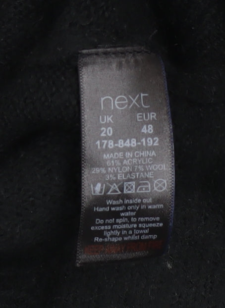 Next Women's Black Roll Neck Beaded Jumper Size 20 Acrylic Wool Blend