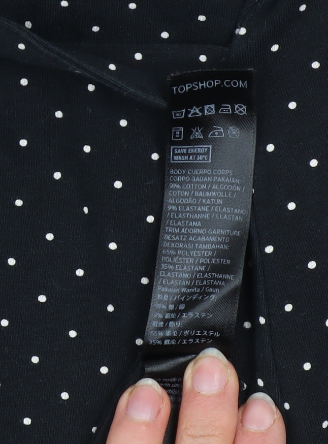 Topshop Women Black Polka Dot Maternity Shift Dress Size 12