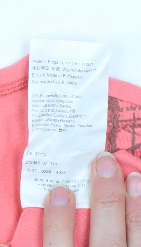 Betty Barclay Women’s Pink Travel Print Jersey T-Shirt Size 12