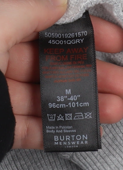 Burton Mens Grey Colour Block Pullover Hoodie M Regular Fit