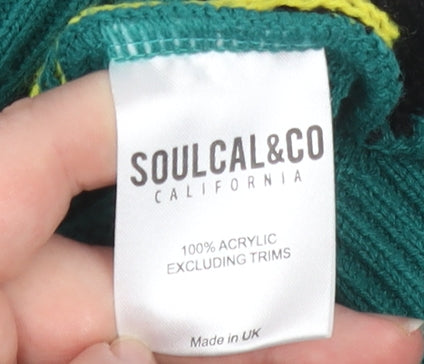 SoulCal & Co Mens Green Elf Christmas Jumper Size M Pullover Knit