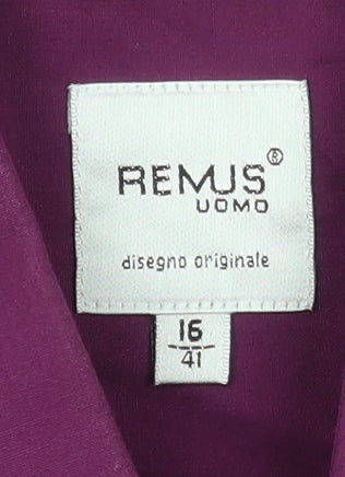 Remus Uomo Men's Purple Long Sleeve Slim Fit Dress Shirt 16/41