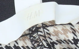 H&M Women’s Beige Check Slim Tapered Trousers Size 14