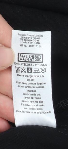 Wallis Womens Black Viscose Open Front Jacket Size 14 M