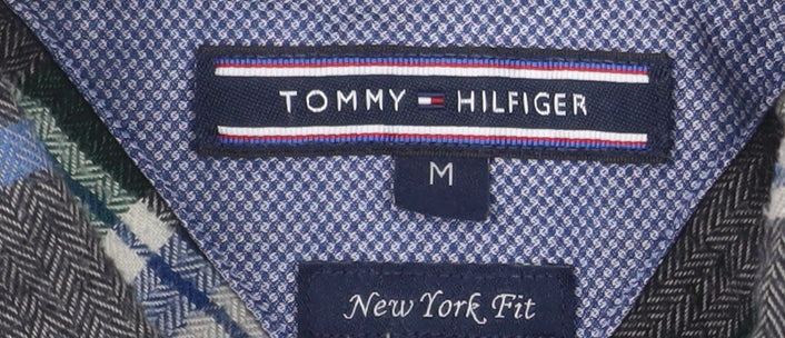 Tommy Hilfiger Men's Green Plaid Flannel Button-Up Shirt M