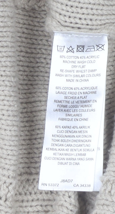 Great Plains Women Beige Cable Knit Wrap Jumper L