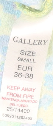Gallery Women’s Green Floral A-Line Midi Skirt Size S