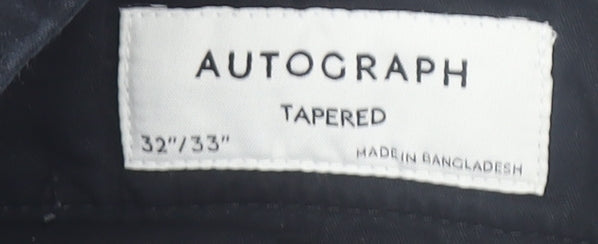 Marks & Spencer Autograph Men's Black Tapered Chino Trousers 32/33