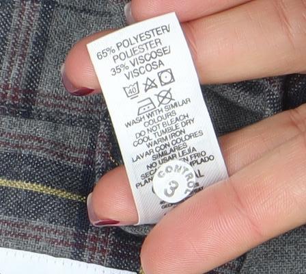 Paul Calvin Men's Grey Checked Long Sleeve Band Collar Shirt Size L