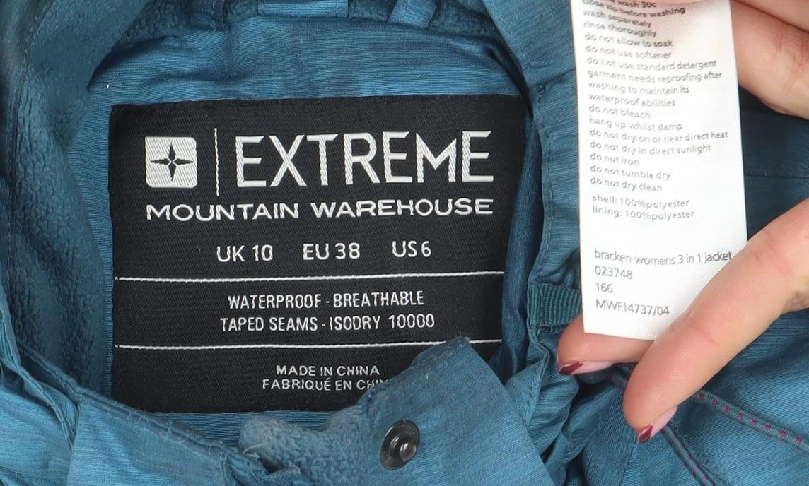 Mountain Warehouse Womens Blue 3-in-1 Waterproof Jacket Size 10