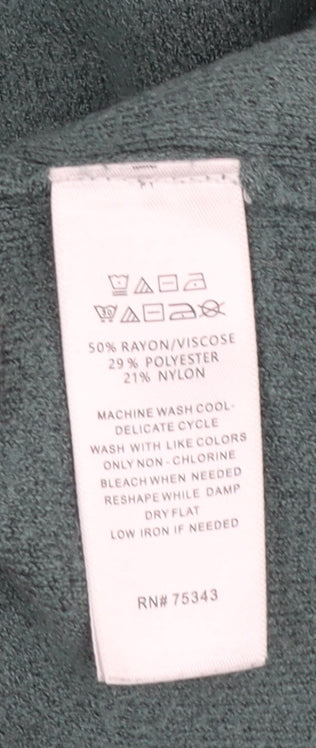 Tahari Women’s Green Mock Neck Knit Jumper Size S