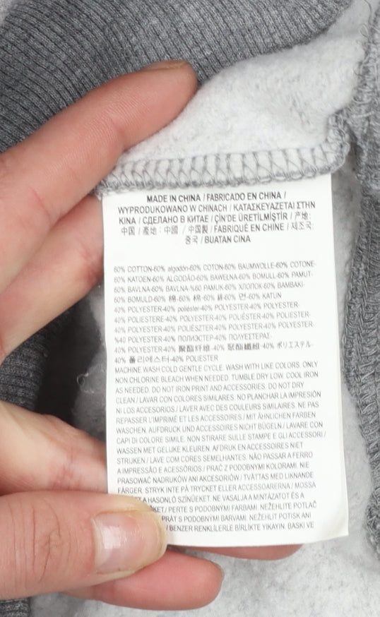 Vans Men's Grey XS 1/2 Zip High Neck Graphic Sweatshirt