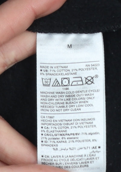 Old Navy Women's Black Pullover Hoodie Medium Cotton Blend