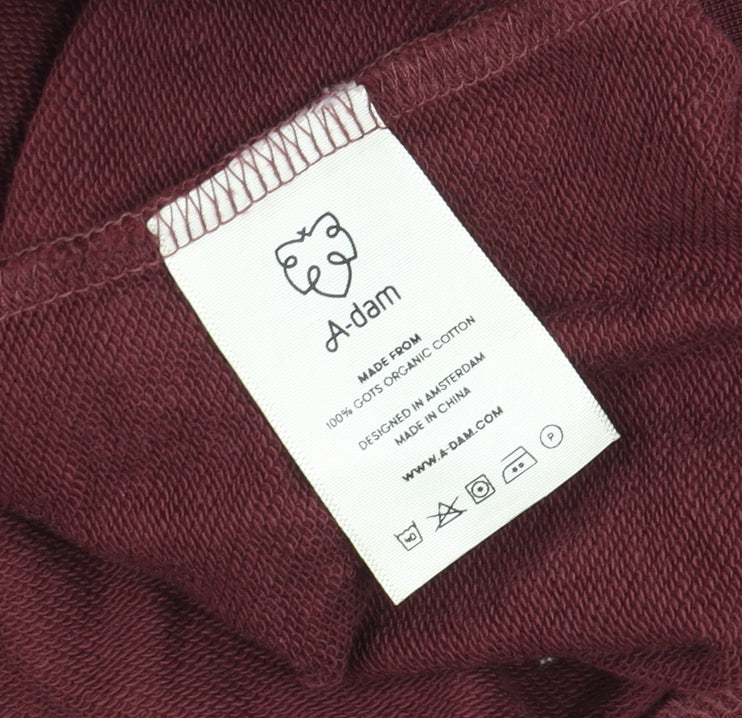 A-dam Mens Red Crew Neck Cotton Sweatshirt Size L
