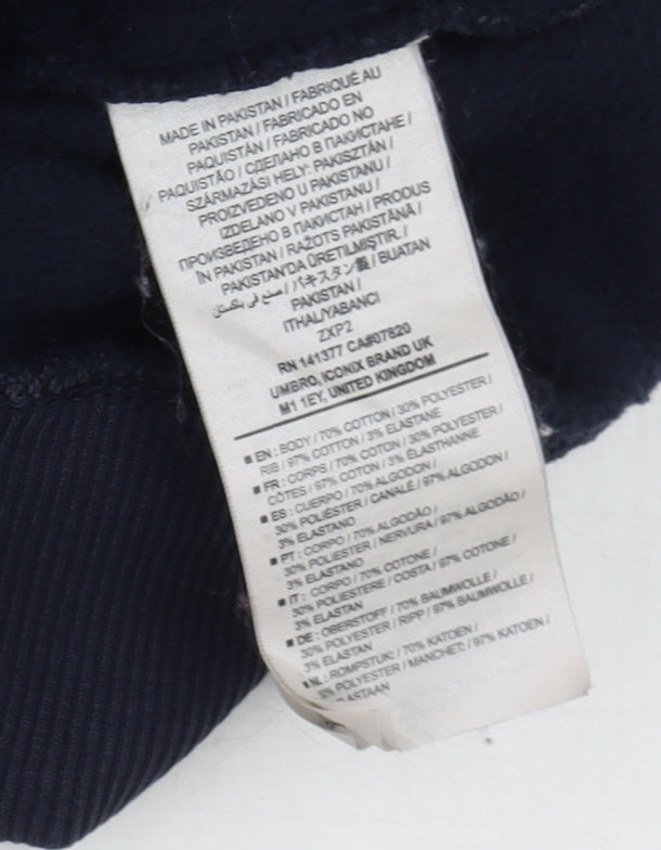 Umbro Men's Blue Pullover Hoodie XL Sports Fleece Sweatshirt