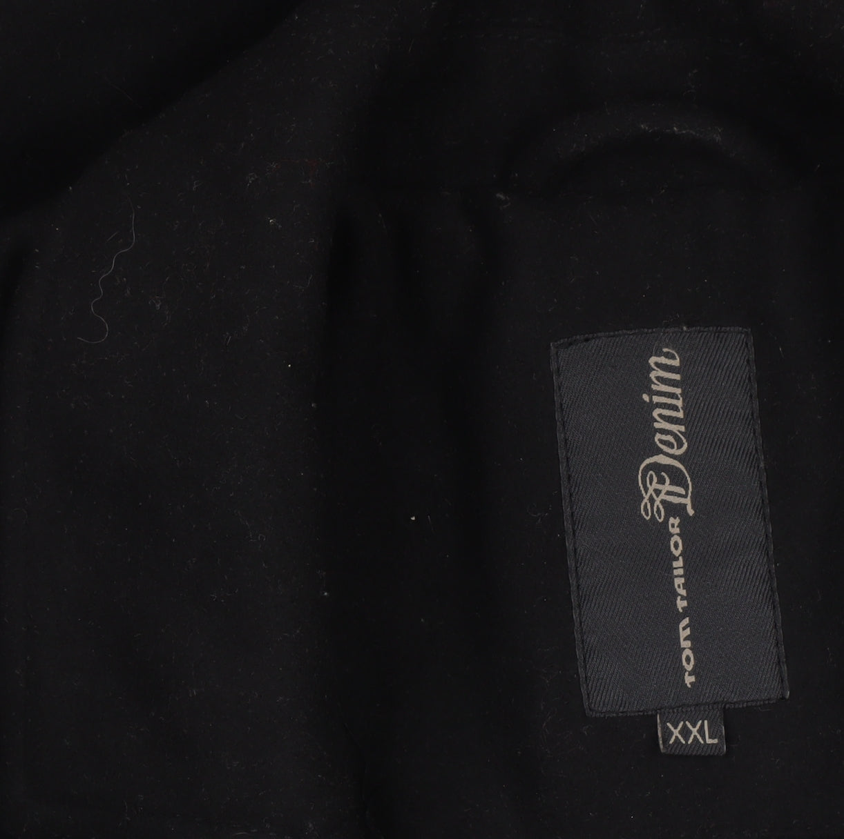 Tom Tailor Denim Men's Black Wool Blend Overcoat Size 2XL