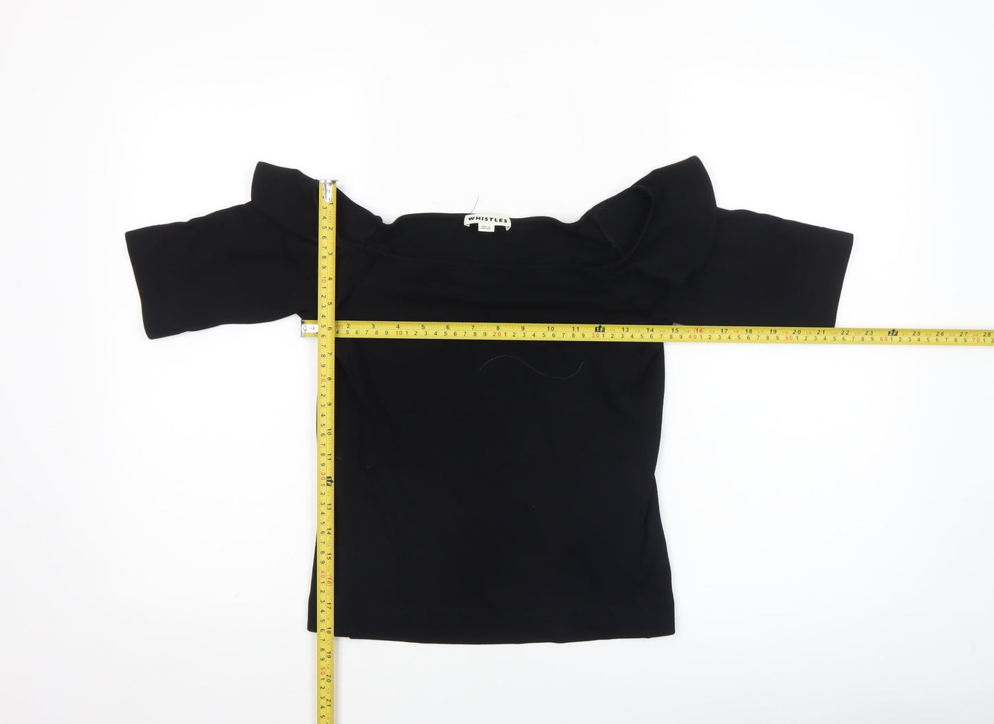 Whistles Women’s Black Off Shoulder Ruffle Blouse UK 12