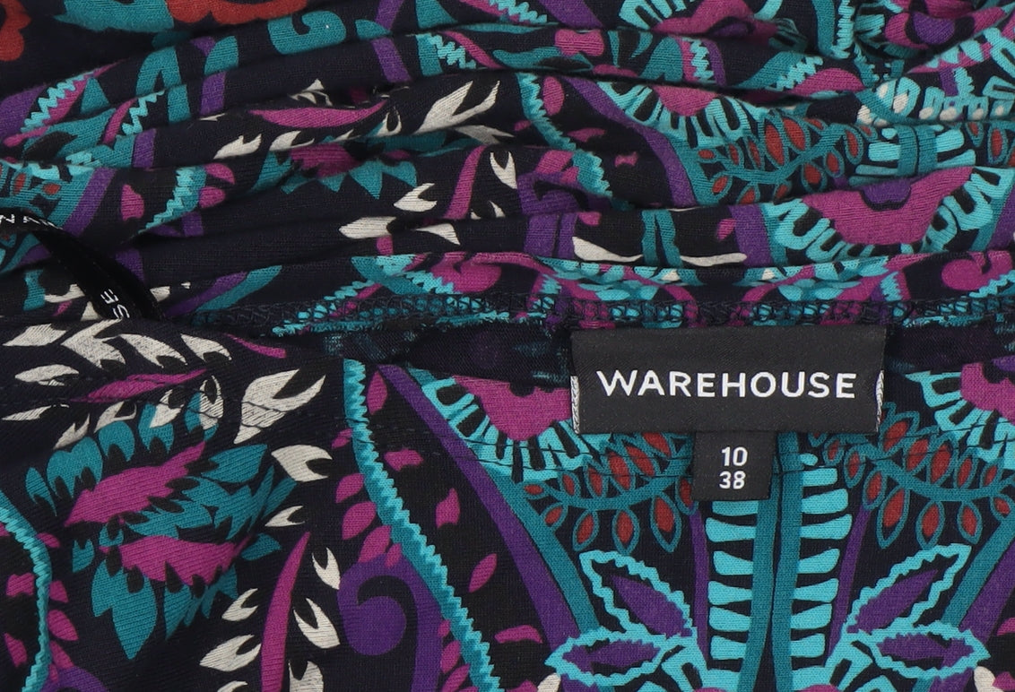 Warehouse Womens Multicoloured Bohemian Shift Dress Size 10