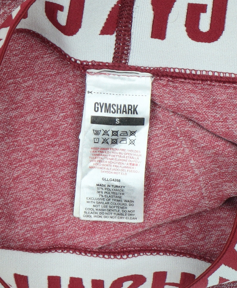 Gymshark Women Red Seamless Leggings Small Compression Activewear