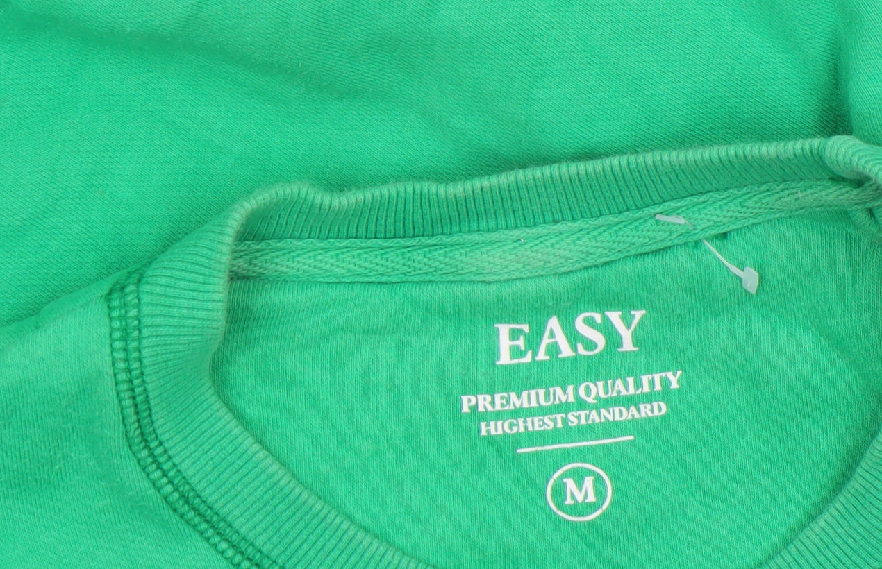 Easy Men's Green Christmas Elf Graphic Pullover Sweatshirt Medium