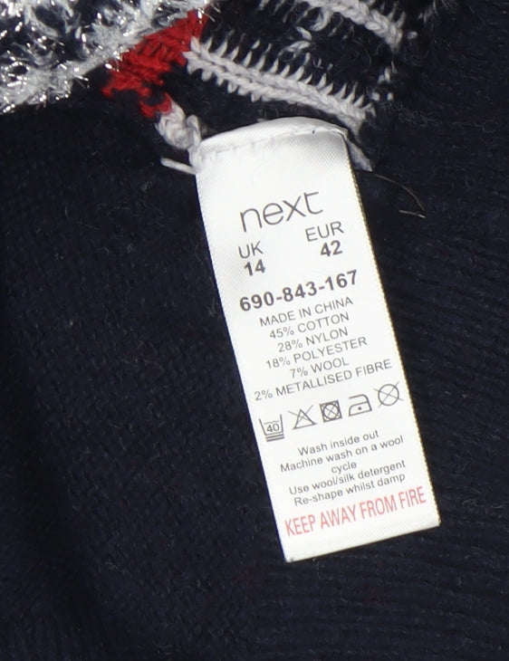Next Womens Multicoloured Fair Isle Christmas Jumper Size 14