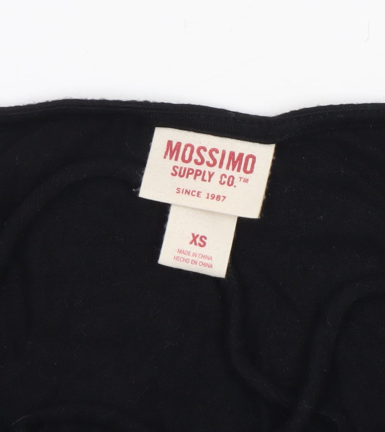 Mossimo Supply Co. Womens Black XS V-Neck Stretch Jersey T-Shirt