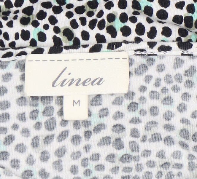 Linea Women’s Multicoloured Animal Print Cowl Neck 3/4 Sleeve Blouse M