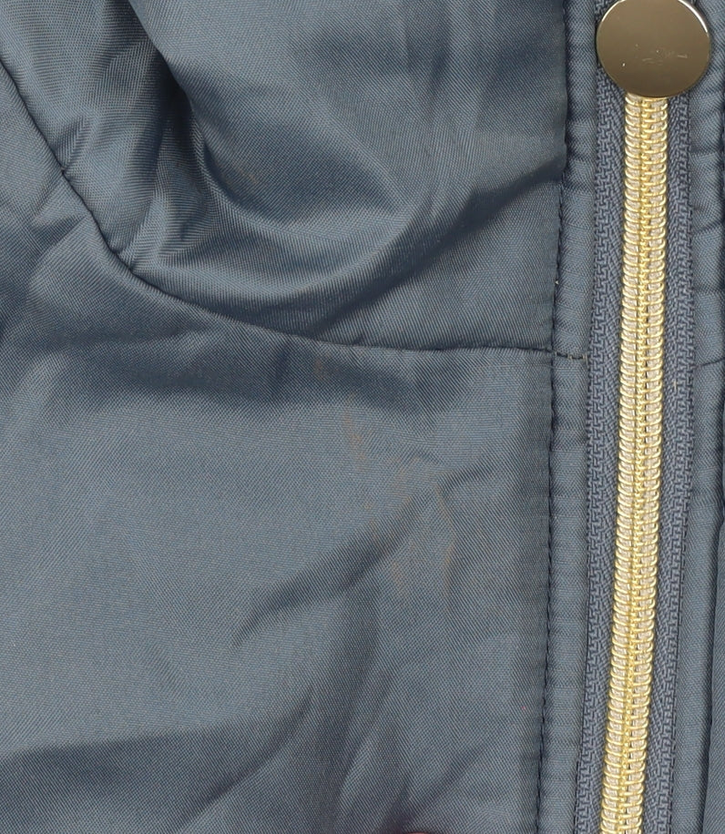 Nathalie Andersen Women Blue L Puffer Jacket Hooded Lined Zip Winter Coat