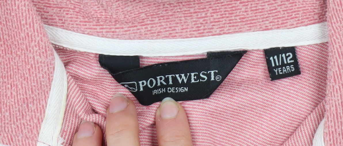 Portwest Girls Pink Fleece 1/4 Zip Pullover Sweatshirt 11-12 Years