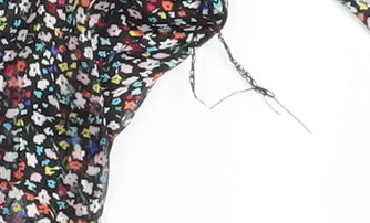 Paco Boutique Women's Multicoloured Floral High Neck Blouse Size 10