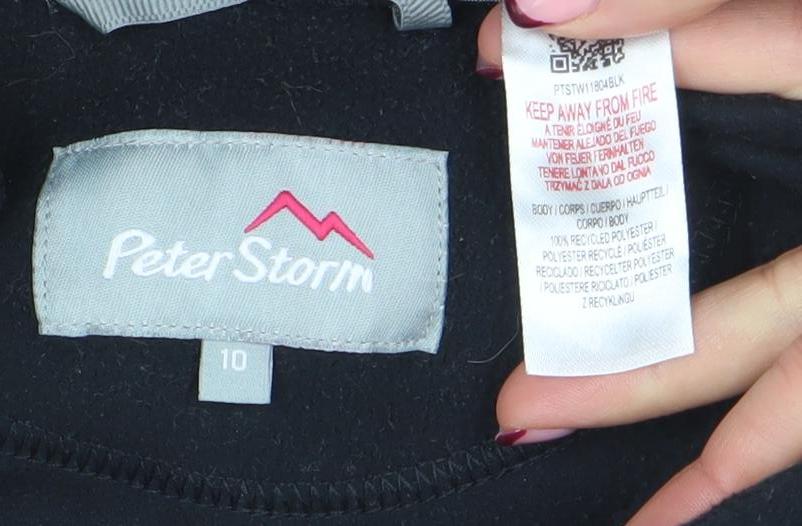 Peter Storm Women's Black Size 10 Fleece 1/2 Zip Pullover Sweatshirt