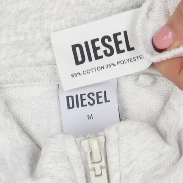 Diesel Womens Grey 1/2 Zip Sweatshirt M Cotton Blend Colour Block