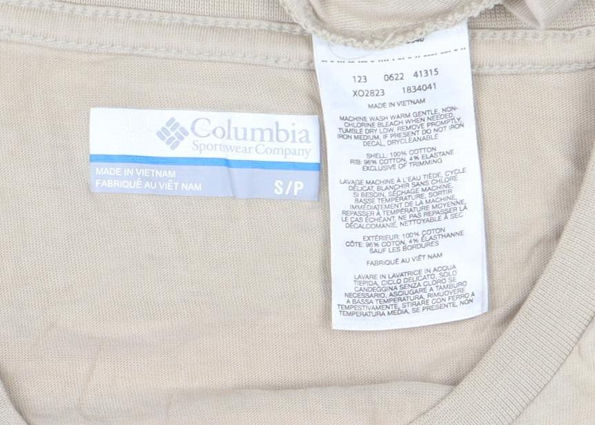 Columbia Mens Beige Short Sleeve Crew Neck T-Shirt Size S
