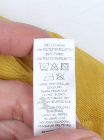 Savida Women Yellow Textured Long Sleeve Tunic Blouse XL