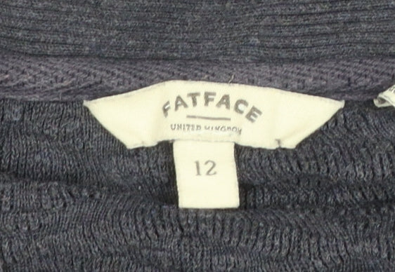 FatFace Womens Blue Cotton Linen Long Sleeve Cardigan Size 12