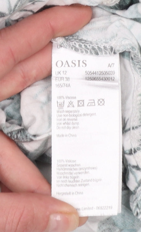 Oasis Womens Floral Long Sleeve Tunic Blouse Size 12 Multicoloured