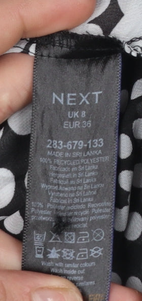 Next Women’s Black & White Polka Dot Sheer Long Sleeve Blouse UK 8