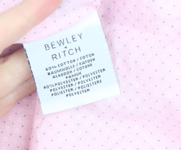 Bewley Ritch Men's Pink Slim Fit Short Sleeve Button-Up Shirt S