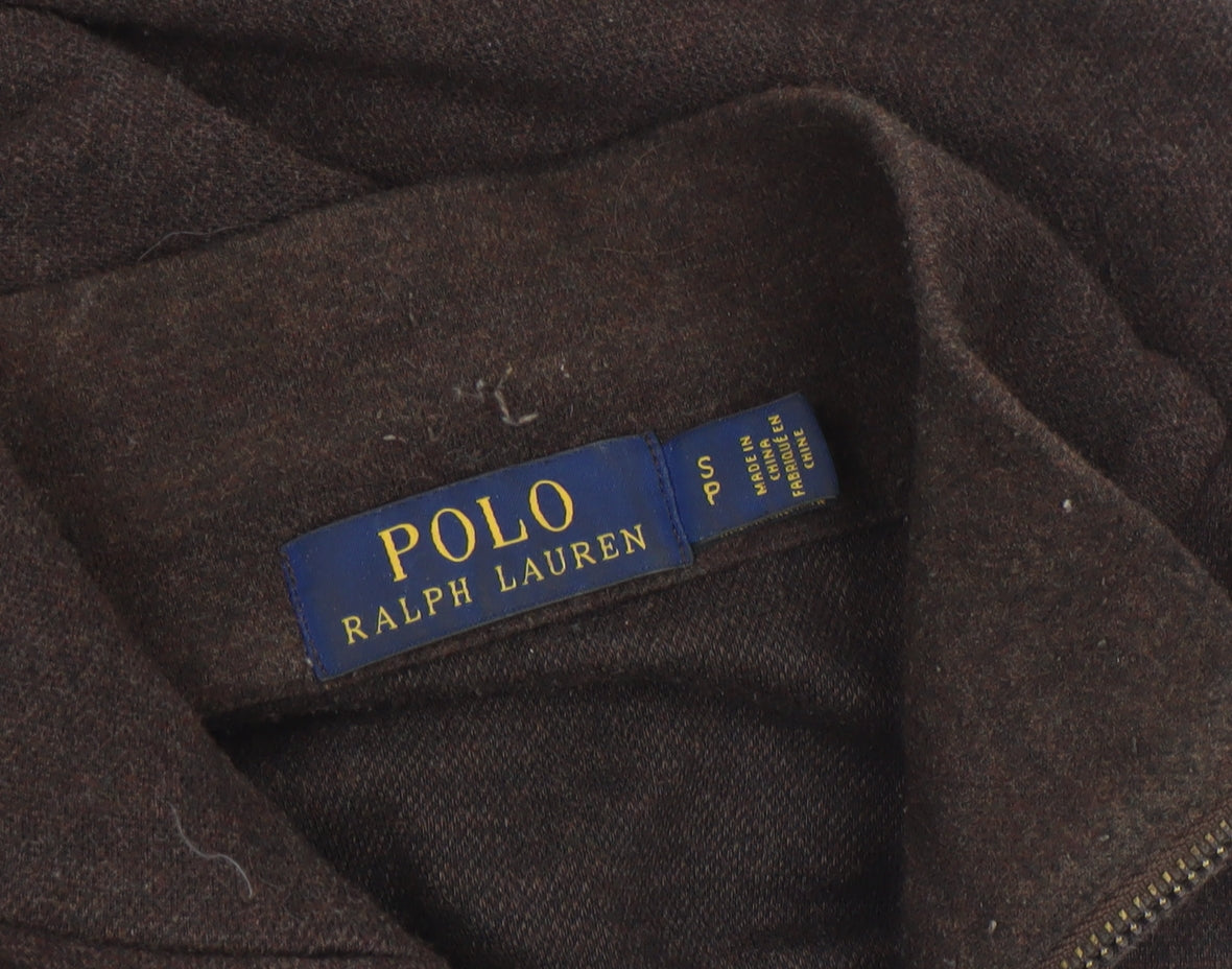 Polo Ralph Lauren Men's Brown 1/2 Zip Mock Neck Sweatshirt Size S