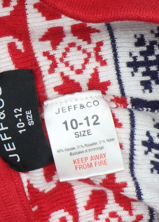 Jeff & Co Girls Multicoloured Fair Isle Christmas Lounge Pants Size 10-12