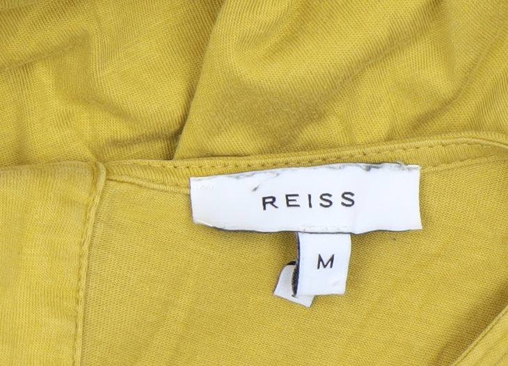 Reiss Women’s Yellow V-Neck Long Sleeve Tunic Blouse Size M