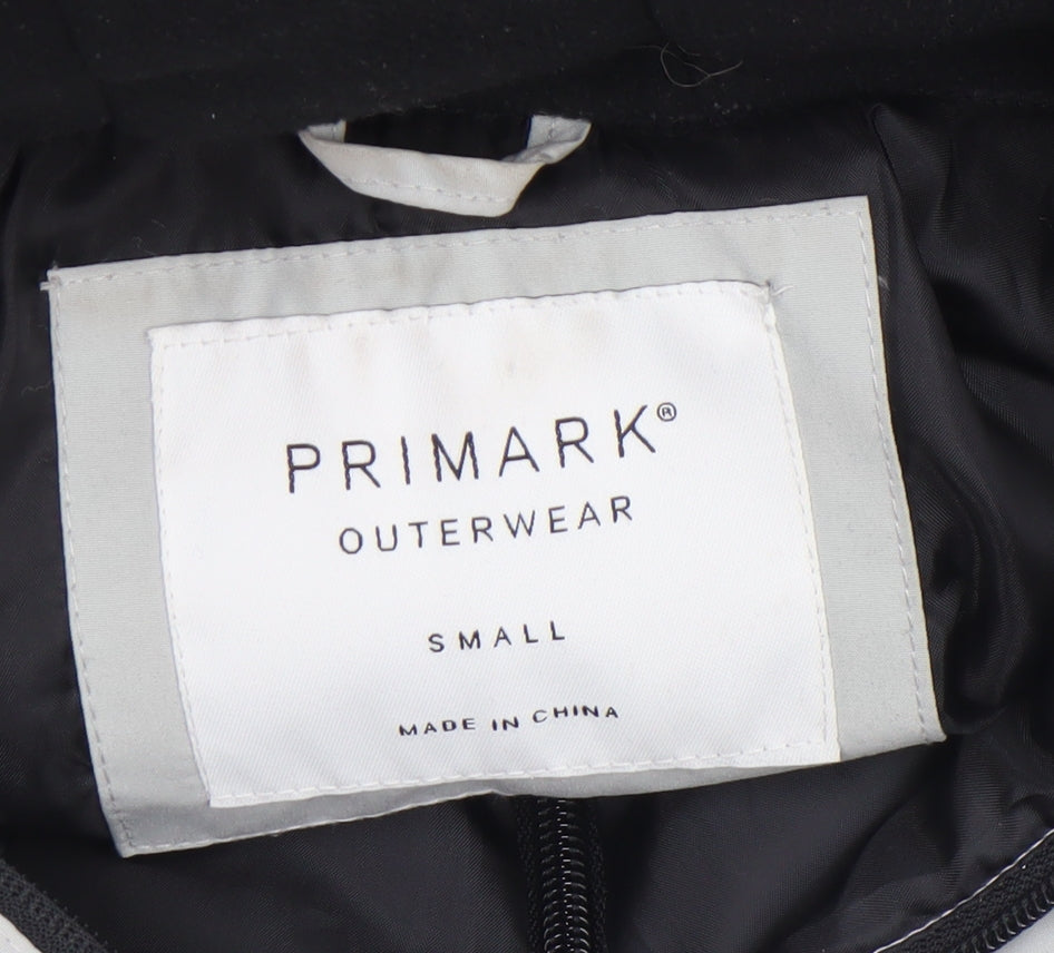 Primark Men's Grey Waterproof Hooded Parka Jacket Size Small
