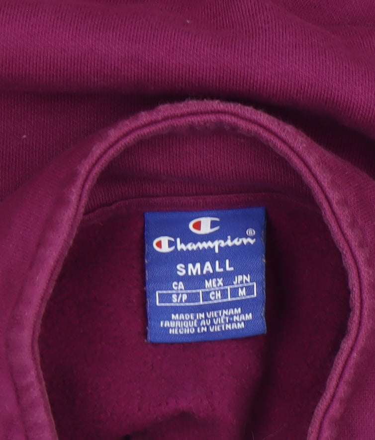 Champion Womens Purple 1/4 Zip Pullover Sweatshirt Small Logo Athletic