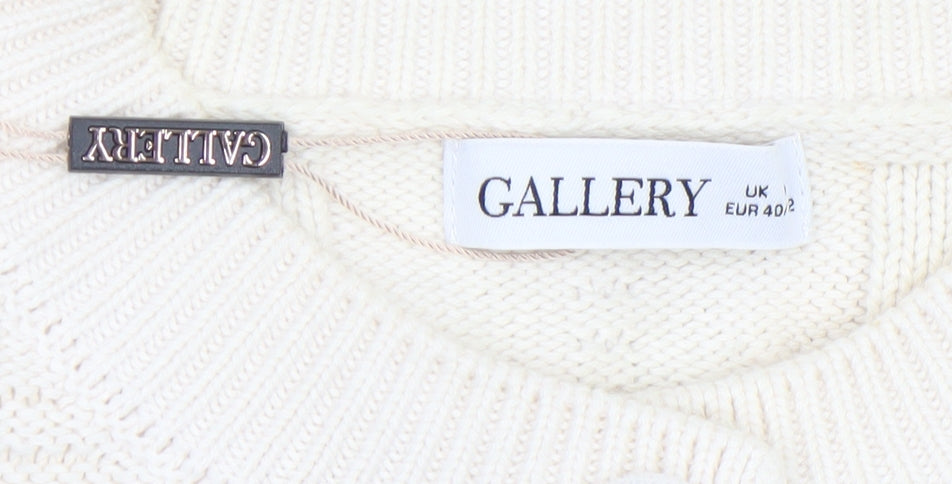 Gallery Womens Ivory Cable Knit Button Cardigan Size 14