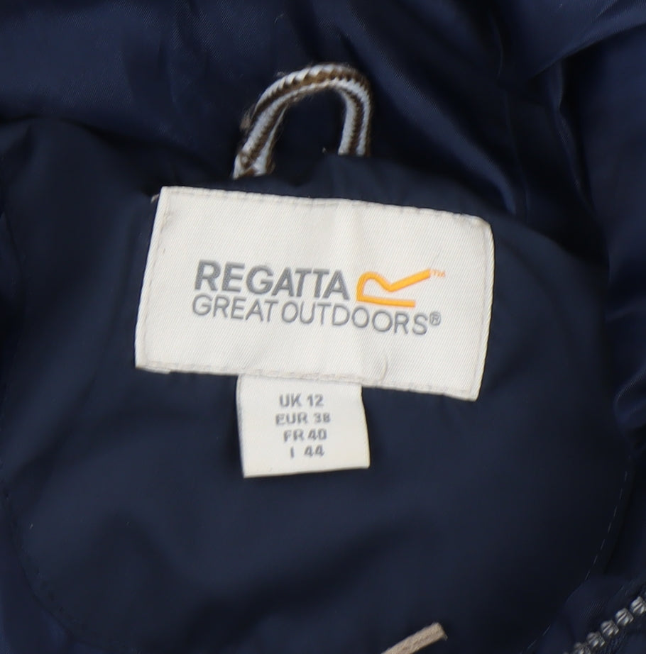 Regatta Women's Blue Long Puffer Coat Hooded Size 12